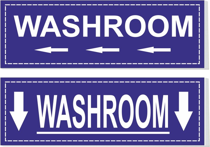 Stcikers guru Washroom Sign Board Size 4 X 12 Inch Pack Of 1 Set Emergency Sign