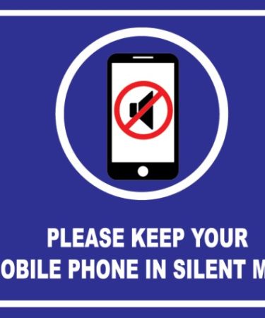 PLEASE KEEP YOUR MOBILE PHONE IN SILENT MODE SIGN STICKER