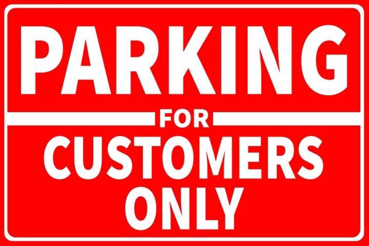 Parking for Customers Only Sign Sticker, 12X8 Inch No Parking Vinyl Sticker Emergency Sign