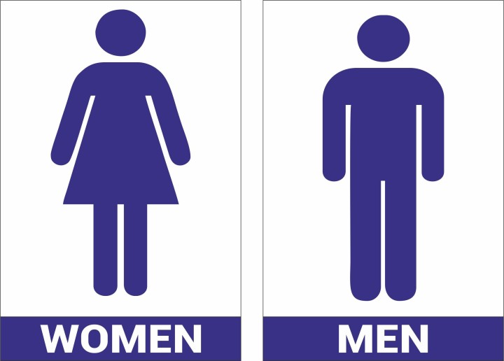 Toilet man and woman sticker self adhesive