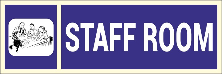 Staff Room Emergency Sign sticker self adhesive