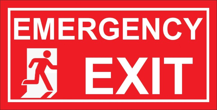 EMERGENCY EXIT Sign text sticker self adhesive