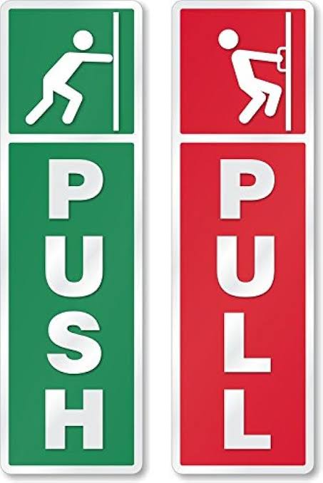 Push and Pull Self adhesive stickers 5 set