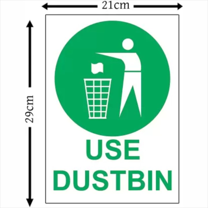 Stickers guru Use Dustbin Wall Self Adhesive text printed Sticker (Pack of 2)