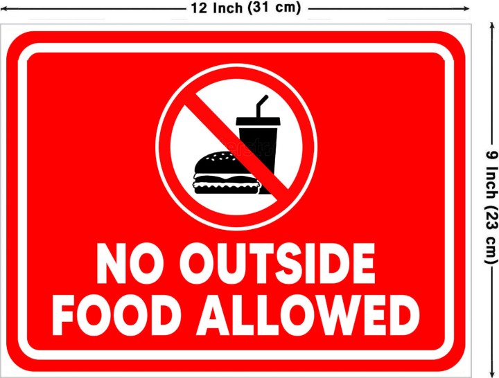 No Outside Food Allowed Sign English and Hindi Stickers Combo Pack of 2 Pcs Removable Sticker (Pack of 2) - Image 2