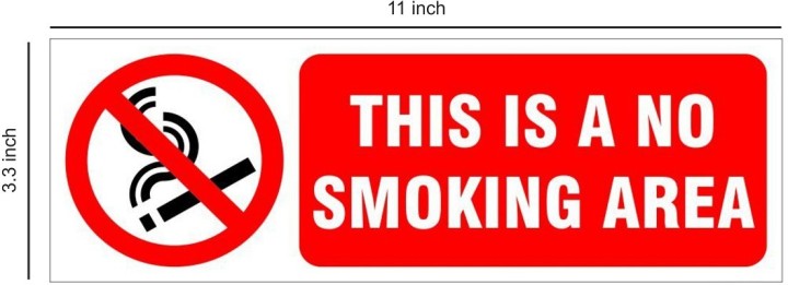 This is a no smoking area Self adhesive sticker Pack of 6 - Image 2