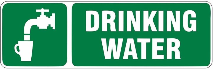 Readymade 30 cm Self Adhesive Drinking Water Sign Self Adhesive Sticker (Pack of 1)