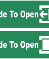 Self Adhesive Vinyl Open to Slide Door Sign Sticker - 2 Pcs. Left and Right Self Adhesive Sticker (Pack of 1)