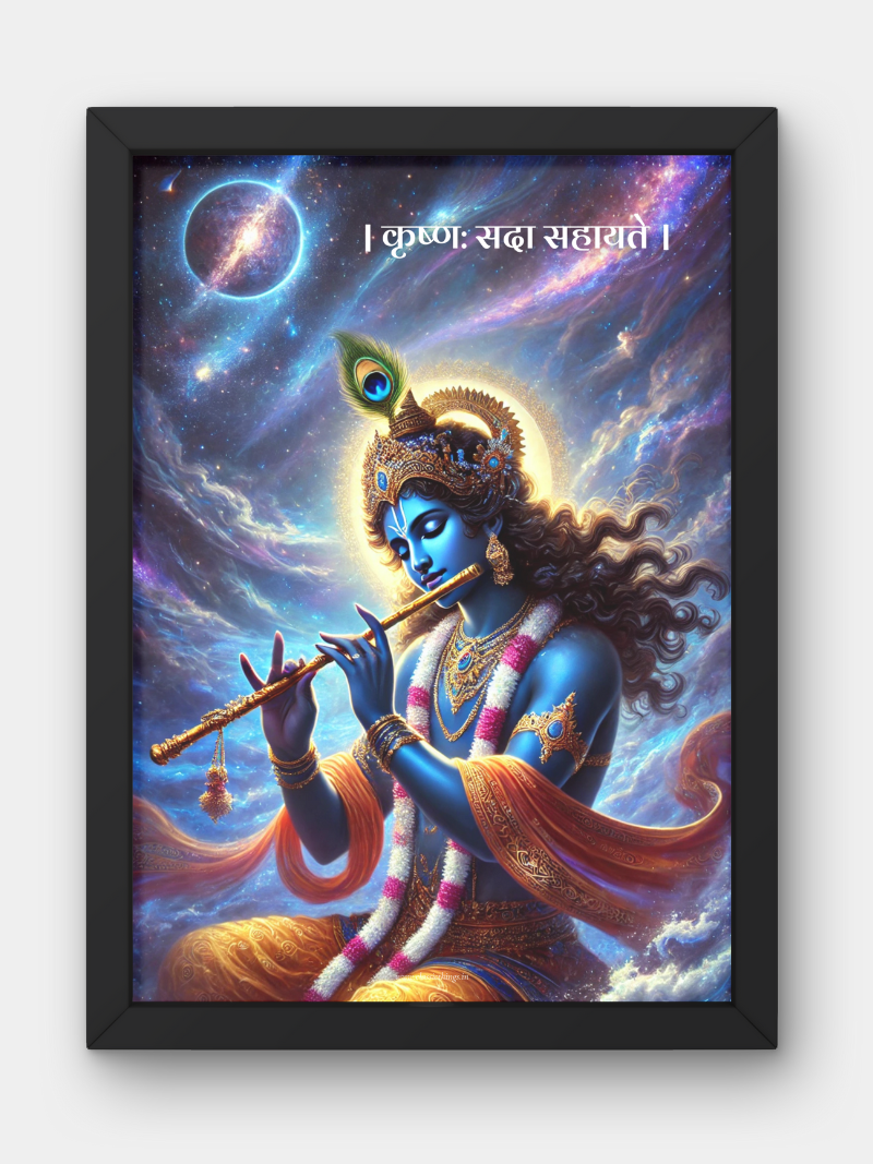 Lord Krishna Wall photo frame - A4 Size
