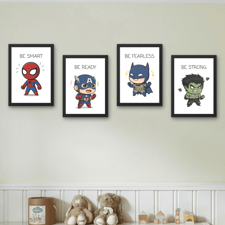 Cartoon Superheroes Wall Photo with Frames - 11x8 Inches - Image 2