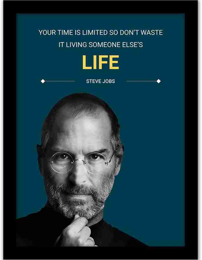 Highfive Steve Jobs Quotes Wall Frame - Motivational Quotes Wall Poster with photo framed
