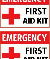 Highfive 15x12 cm Emergency First Aid Kit Vinyl  Sticker Emergency Sign