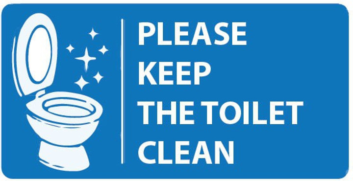 Highfive PLEASE KEEP THE TOILET CLEAN SIGN STICKER - Self Adhesive