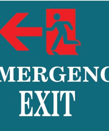 Highfive EMERGENCY EXIT SIGN STICKER - Self Adhesive