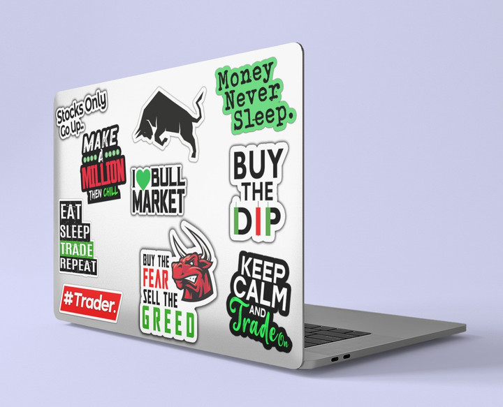 Stockmarket Stickers Sharemarket Sticker Intraday Trading Best Trade Tradingsetup For Trader Finance Investor Forex Daytrader Stock Market Laptop Stickers PACK OF 10 Vinyl Laptop