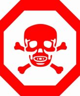 CAUTION WARNING STICKER - Red Head Danger Sign - Self Adhesive Sticker