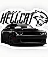 Highfive 3x3 inches SRT Hellcat Mustang Sticker self adhesive