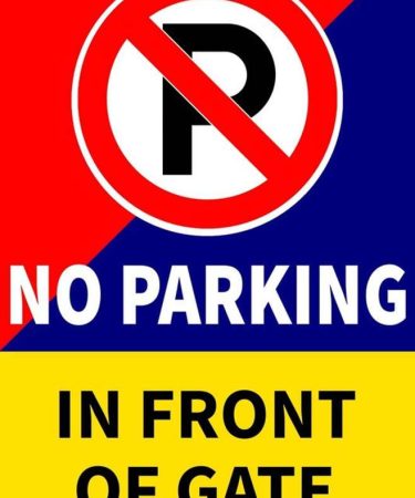 Highfive  No Parking In Front of Gate Sticker, self adhesive