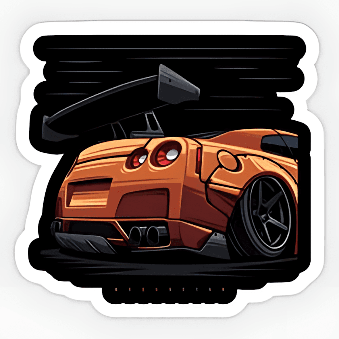Highfive 3x3 inches Supra Car Sticker self adhesive
