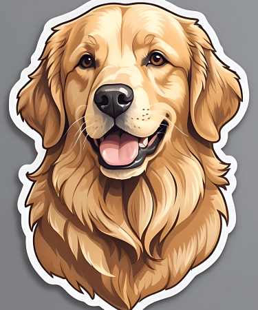 Highfive 3x3 inches Golden Retriever Sticker self adhesive