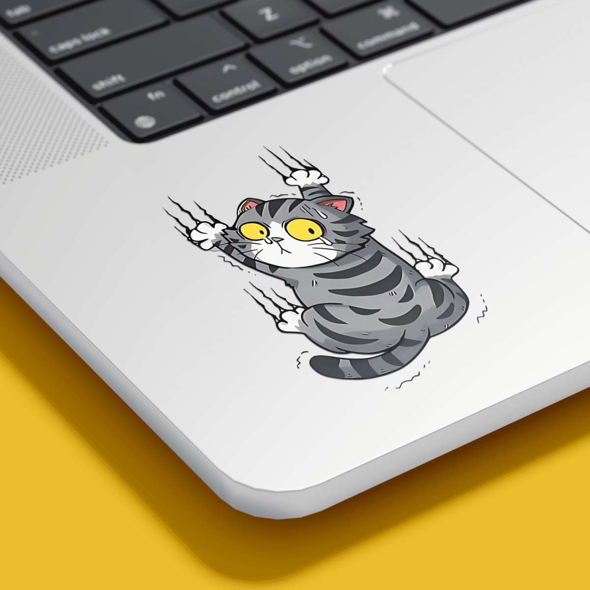 Highfive 3x3 inches Grey Cat Scratching Sticker self adhesive - Image 2
