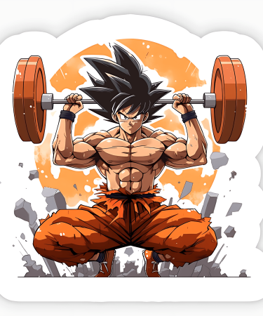 Highfive 3x3 inches Goku Training Sticker self adhesive
