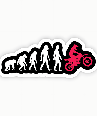 Highfive 3x3 inches Motorcycle Evolution Biker Sticker self adhesive