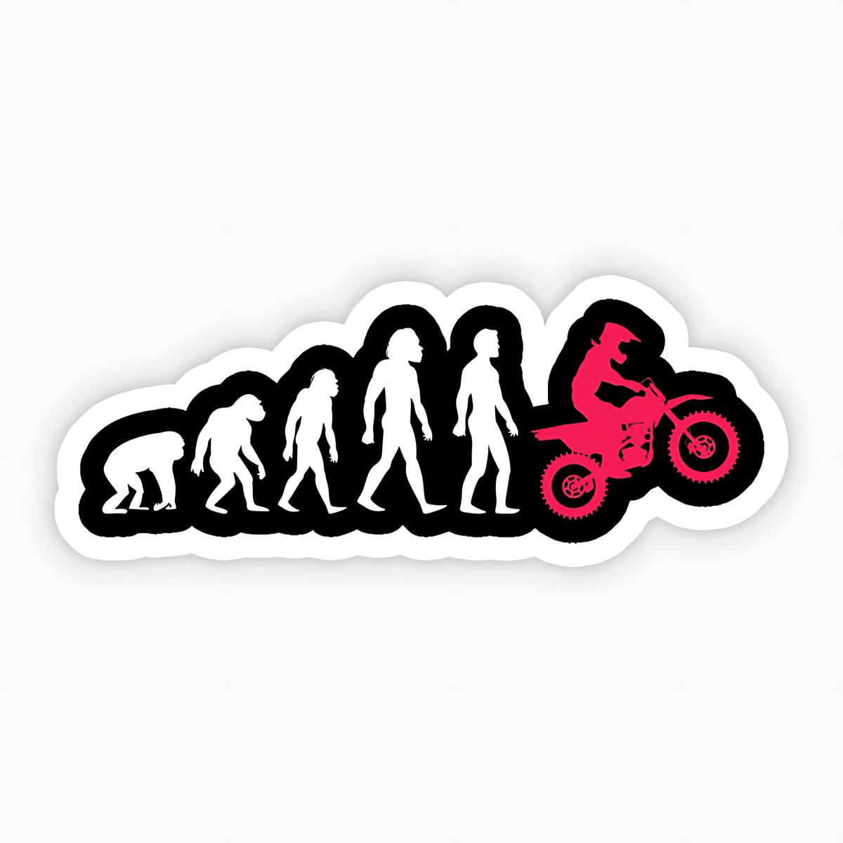 Highfive 3x3 inches Motorcycle Evolution Biker Sticker self adhesive
