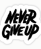 Highfive 3x3 inches Never Geive Up Sticker Self adhesive