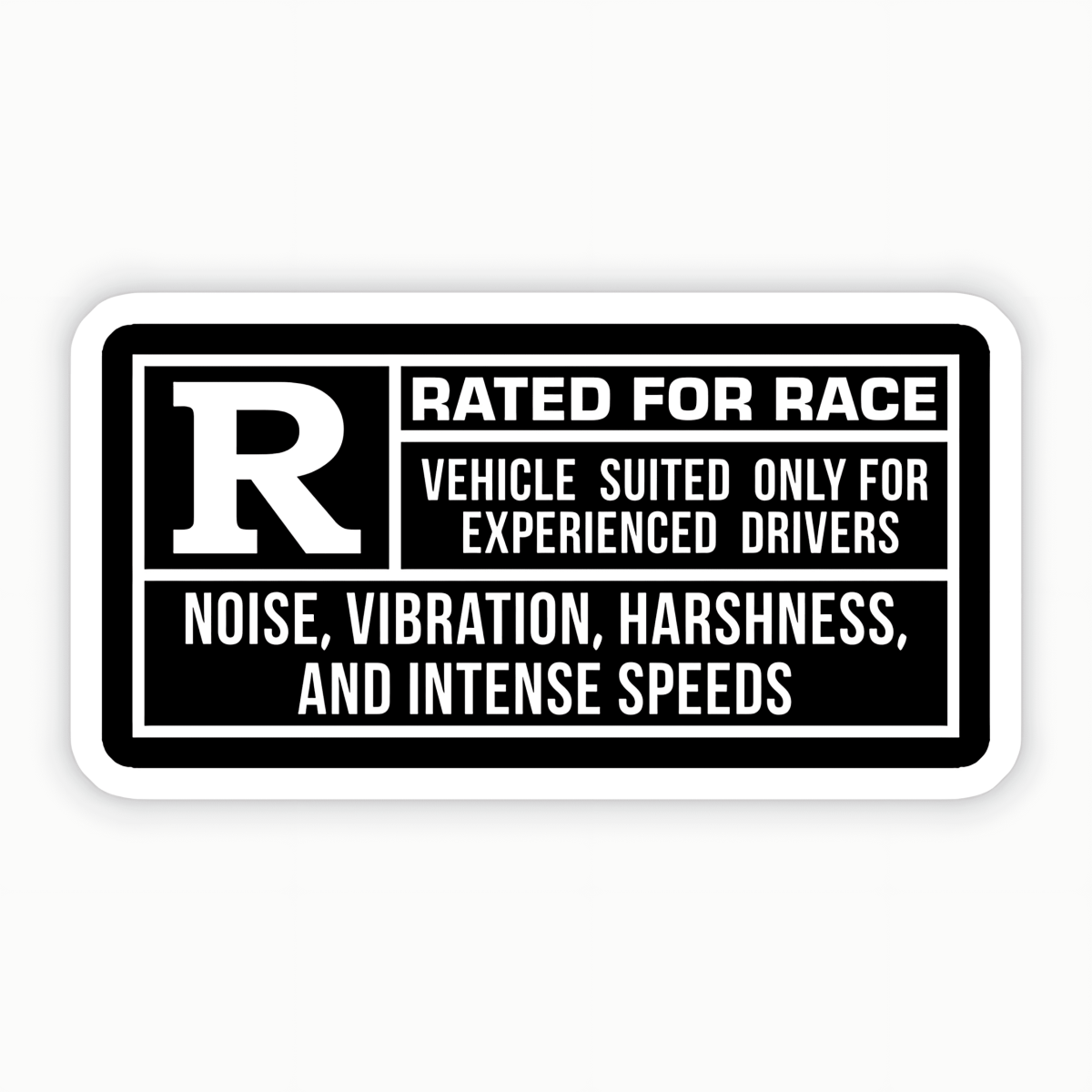 Rated R For Race Sticker Self adhesive