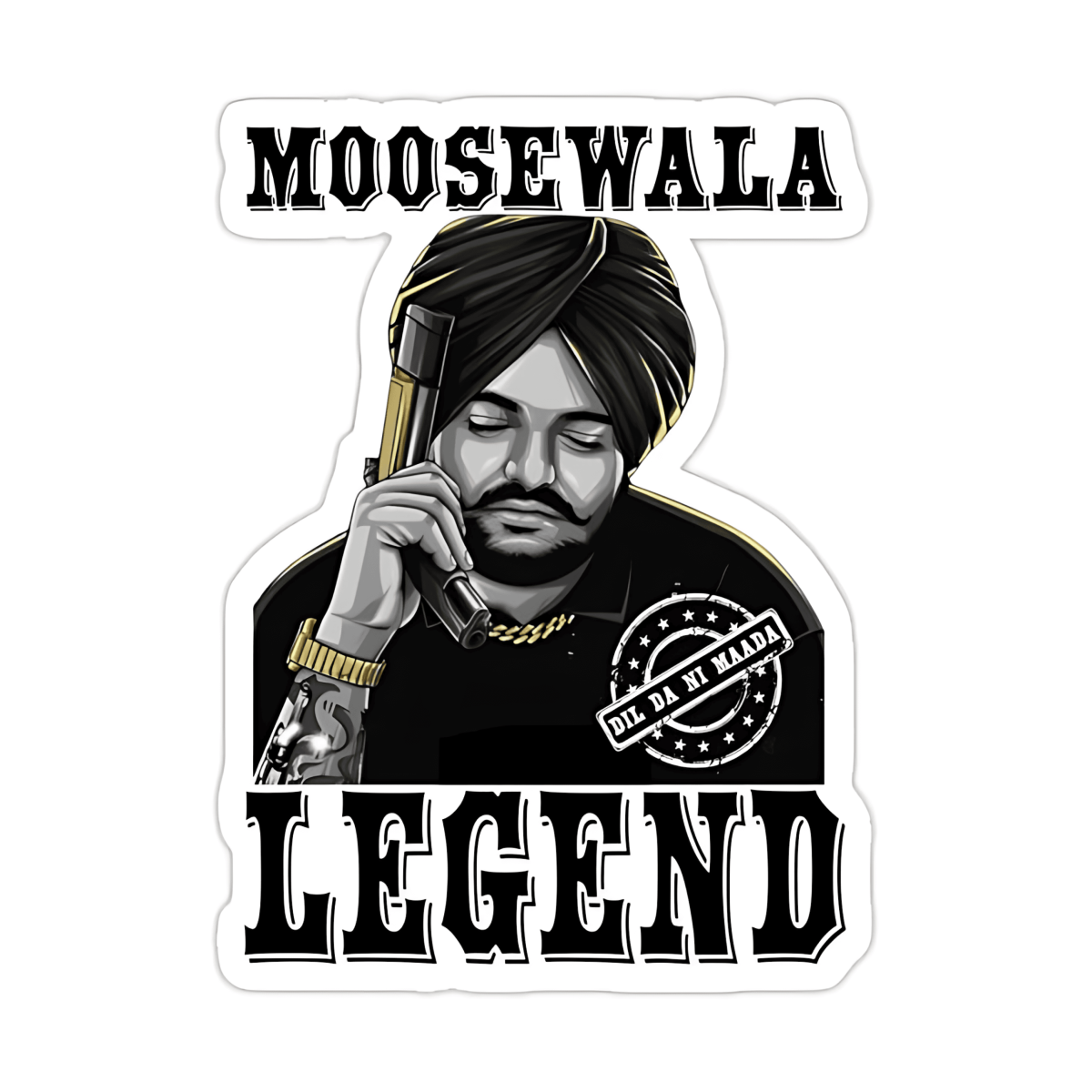 Highfive 3x3 inches sidhu MOOSEWALA LEGEND Sticker self adhesive