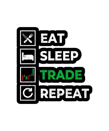 Highfive 3x3 inches Eat Sleep Trade Repeat Sticker self adhesive