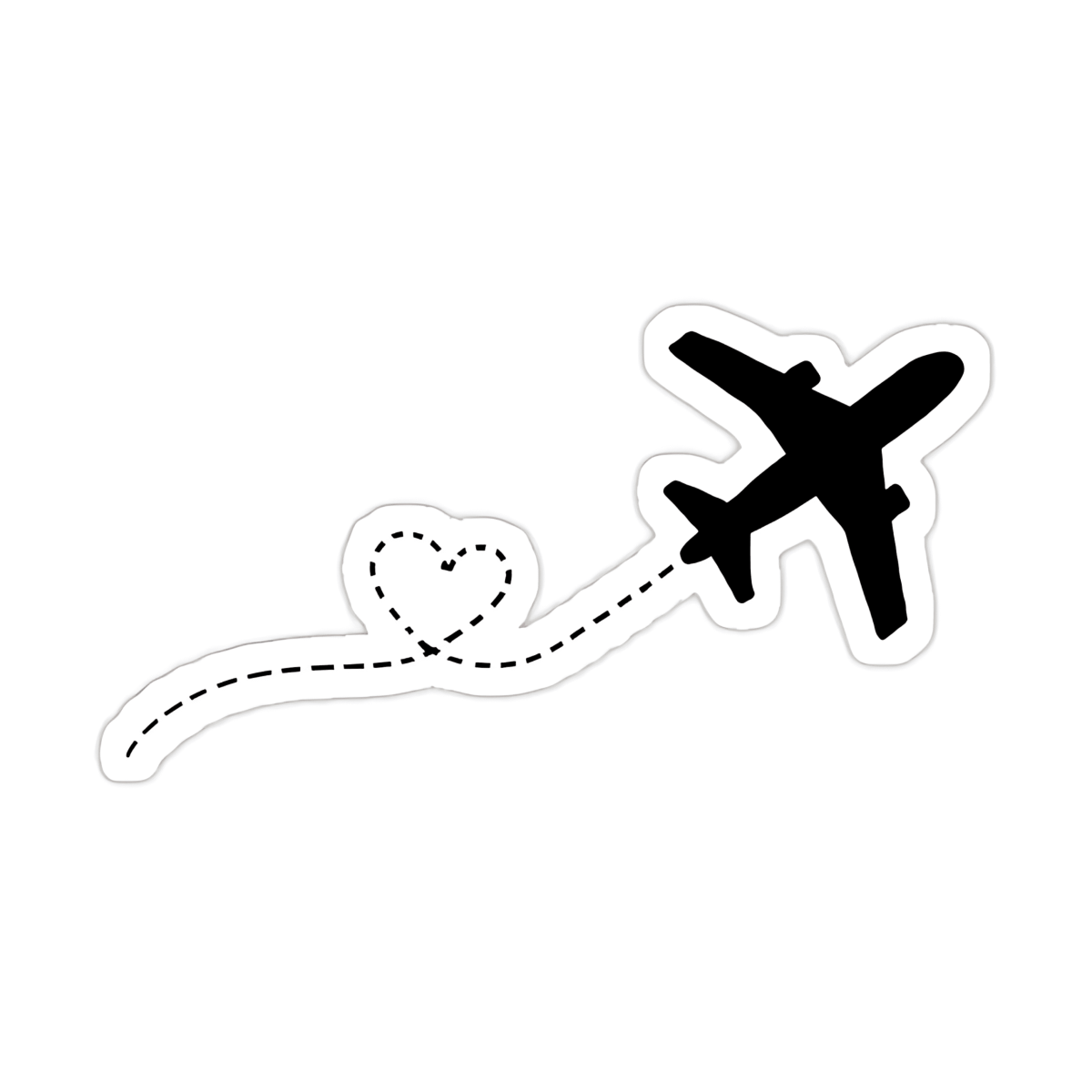 Highfive 3x3 inches Travelling Aeroplane Sticker self adhesive