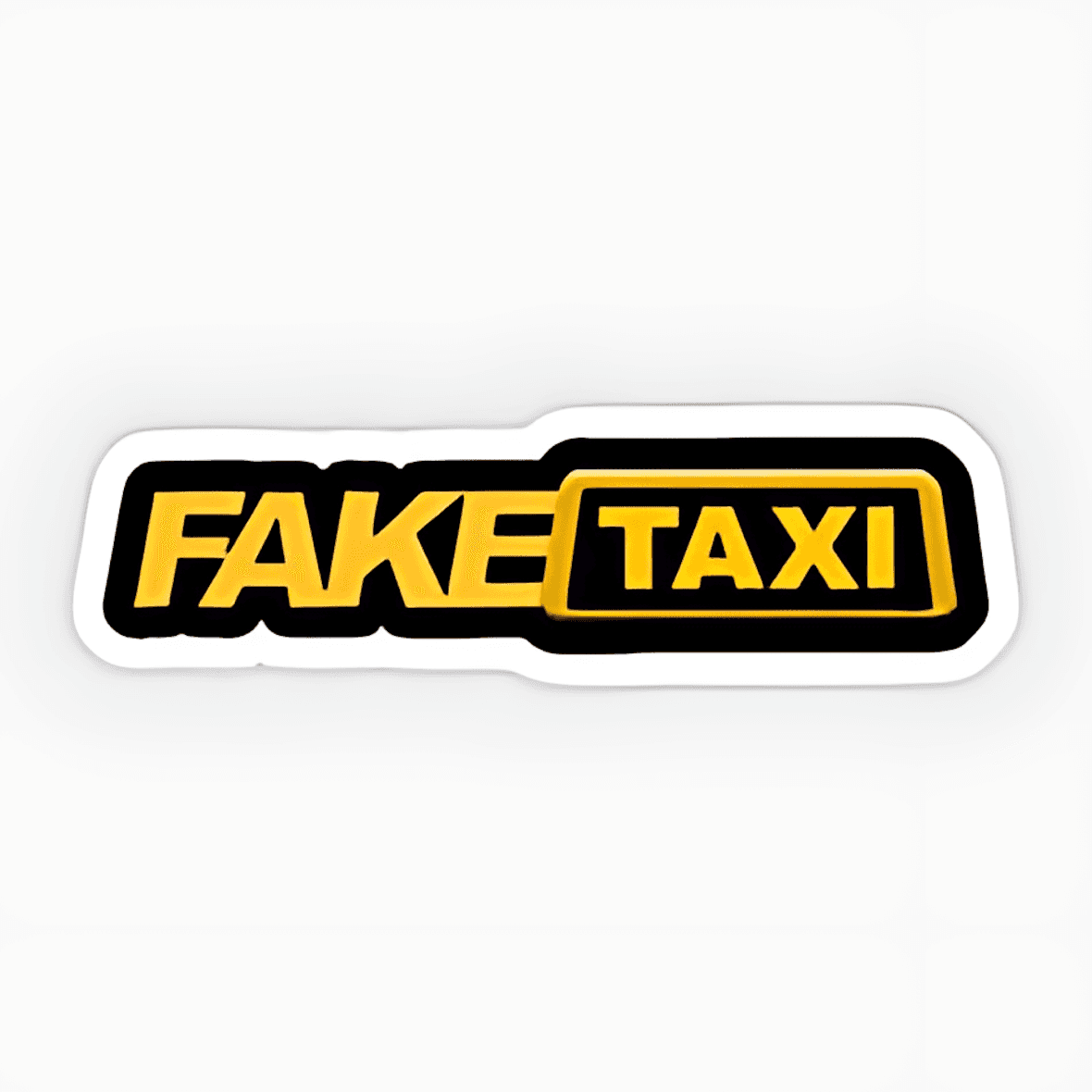 Highfive 3x3 inches Fake Taxi Sticker Self adhesive