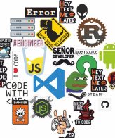 Highfive  Coding Programming Laptop Stickers for Laptops, Car, Motorcycle (25 pcs). Vinyl Laptop Decal 15.6 self adhesive