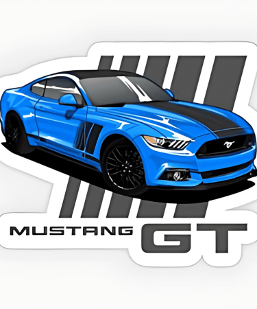 Highfive 3x3 inches Mustang GT Sticker self adhesive