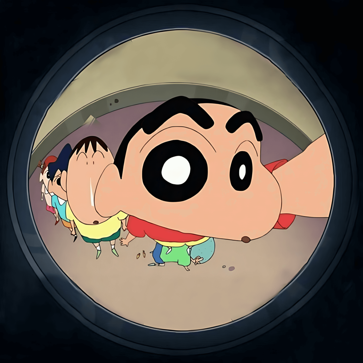 Highfive 3x3 inches Shinchan Door Eye Sticker Self adhesive