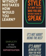 Highfive  Pack of 4 Top Best Motivational HD Wall Posters and Inspirational Quotes for Room & Office A4 size back double sided tape
