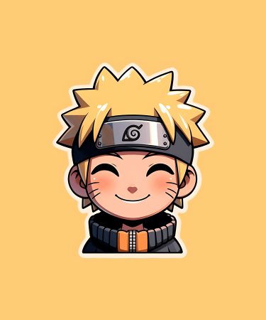 Highfive 3x3 inches Baby Naruto Sticker self adhesive