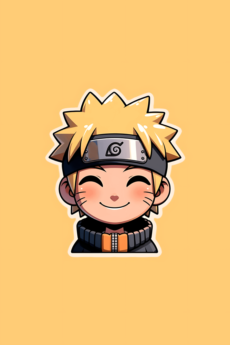 Highfive 3x3 inches Baby Naruto Sticker self adhesive