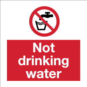 Highfive Not drinking water sign self adhesive
