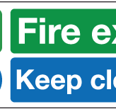 Highfive Fire exit keep clear sign self adhesive