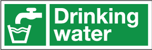 Highfive Drinking water sign self adhesive
