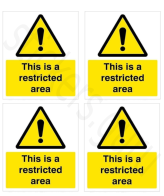 Highfive “This is a resricted area" sign board stickers self adhesive pack of 4