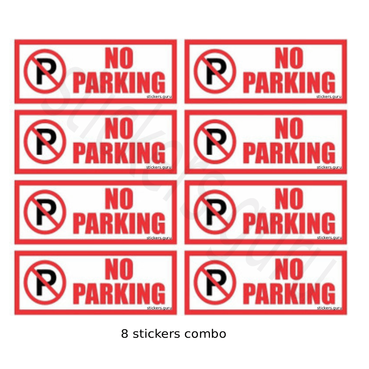 Highfive no parking Sign Board Sticker self adhesive pack of 8