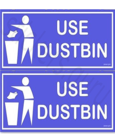 Highfive use dustbin Sign Board Sticker self adhesive Pack of 2