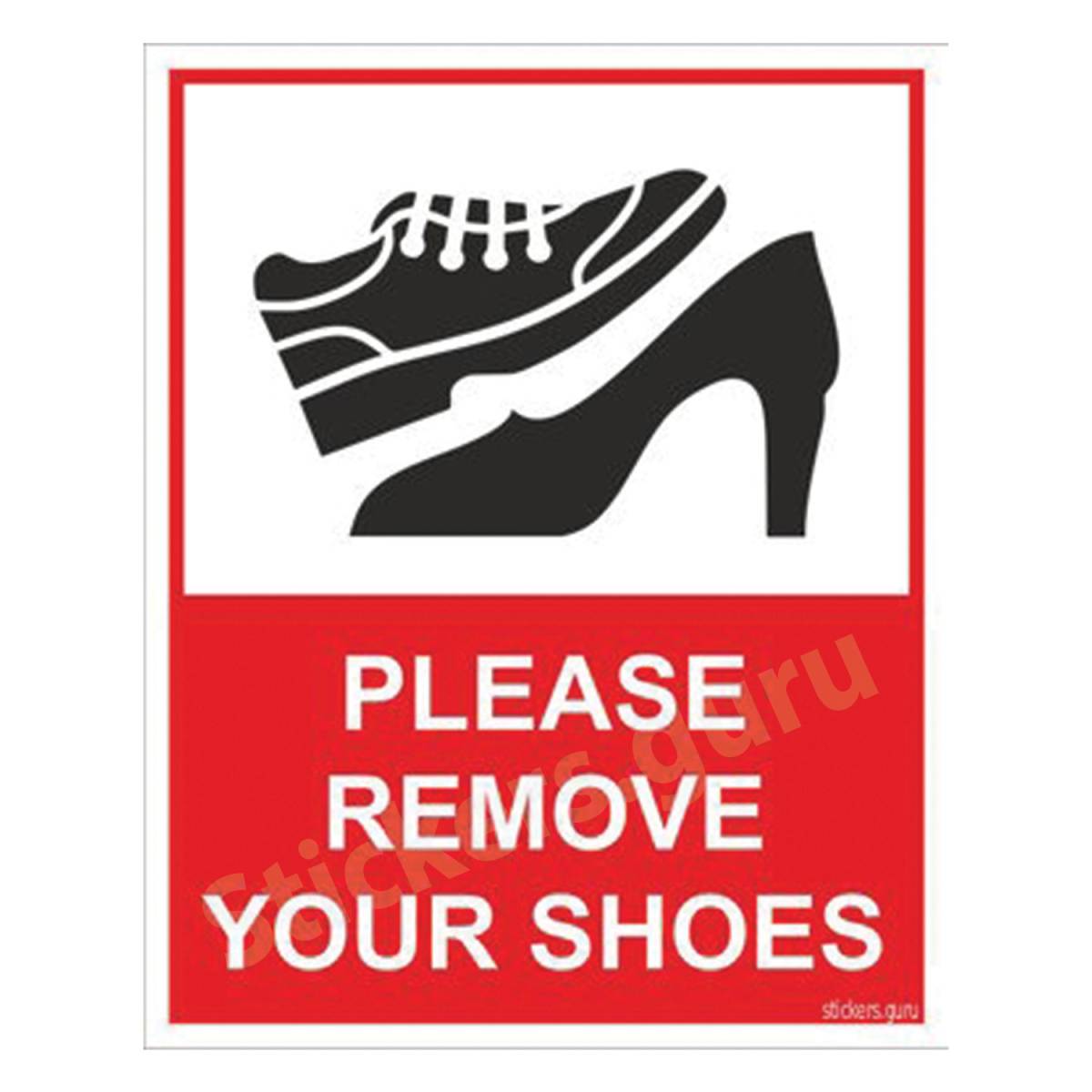 Please remove your shoes sign board stickers self adhesive