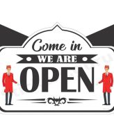 Come in we are open sign board stickers self adhesive