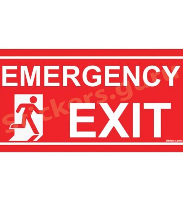 Emergency exit red colour big Sign Board Sticker self adhesive