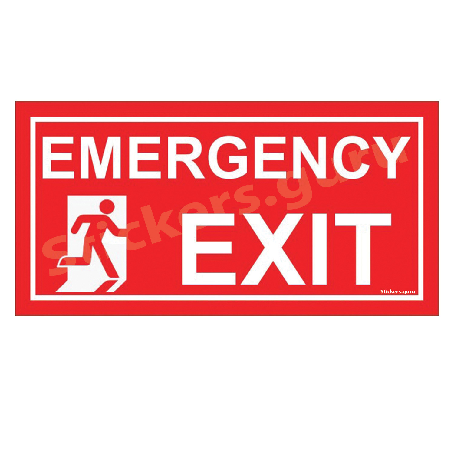 Emergency exit red colour big Sign Board Sticker self adhesive